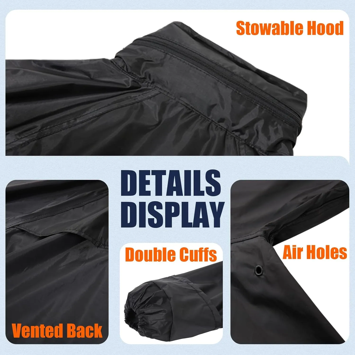RainRider Rain Suits Safety Rain Jacket with Pants High Visibility Reflective Rain Gear