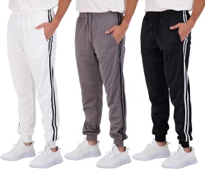 Real Essentials 3 Pack: Boy's Active Athletic Casual Jogger Sweatpants with Pockets