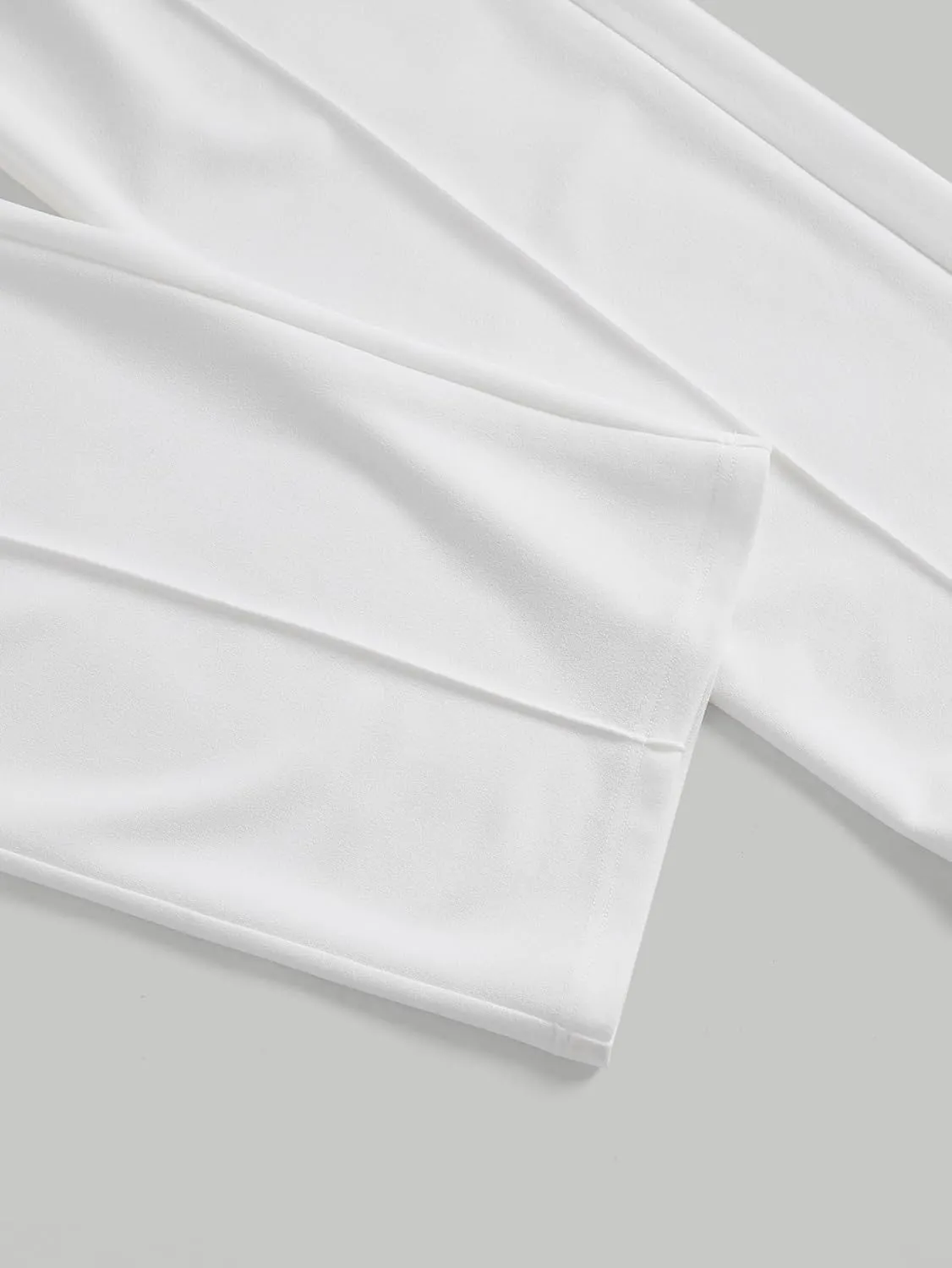 SECOLI Women's Straight Wide Leg Trousers Pants White Casual High Waist Straight Leg Pants