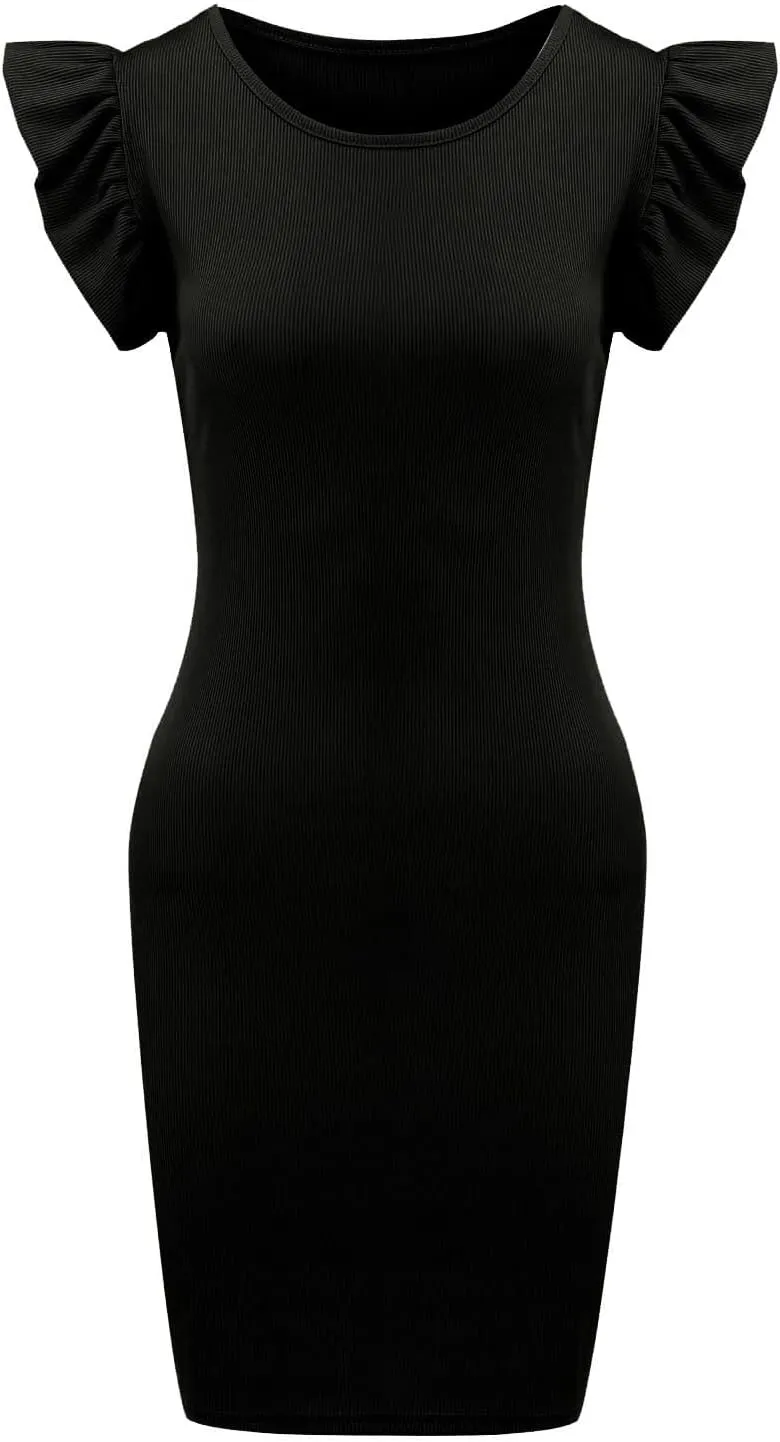 Sundresses for Women 2025 Summer Sleeveless Boat Neck Mini Dress Slim Fit Party Club Sundress Short Bodycon Dresses