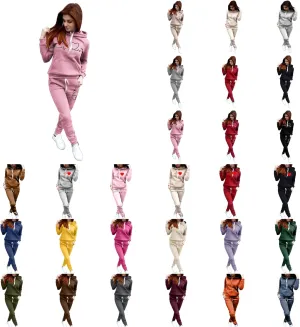 Sweat Shirt and Sweat Pants for Women Casual Sweatsuit Set Long Sleeve Pullover Drawstring Tracksuit Lounge Set