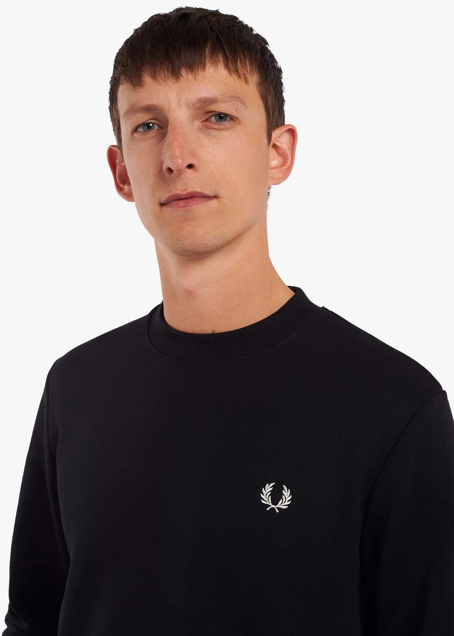 Sweatshirt mit Rundhalsausschnitt - schwarz