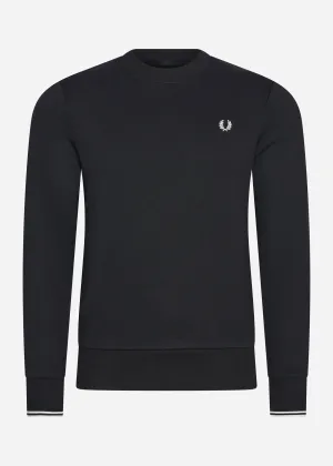 Sweatshirt mit Rundhalsausschnitt - schwarz