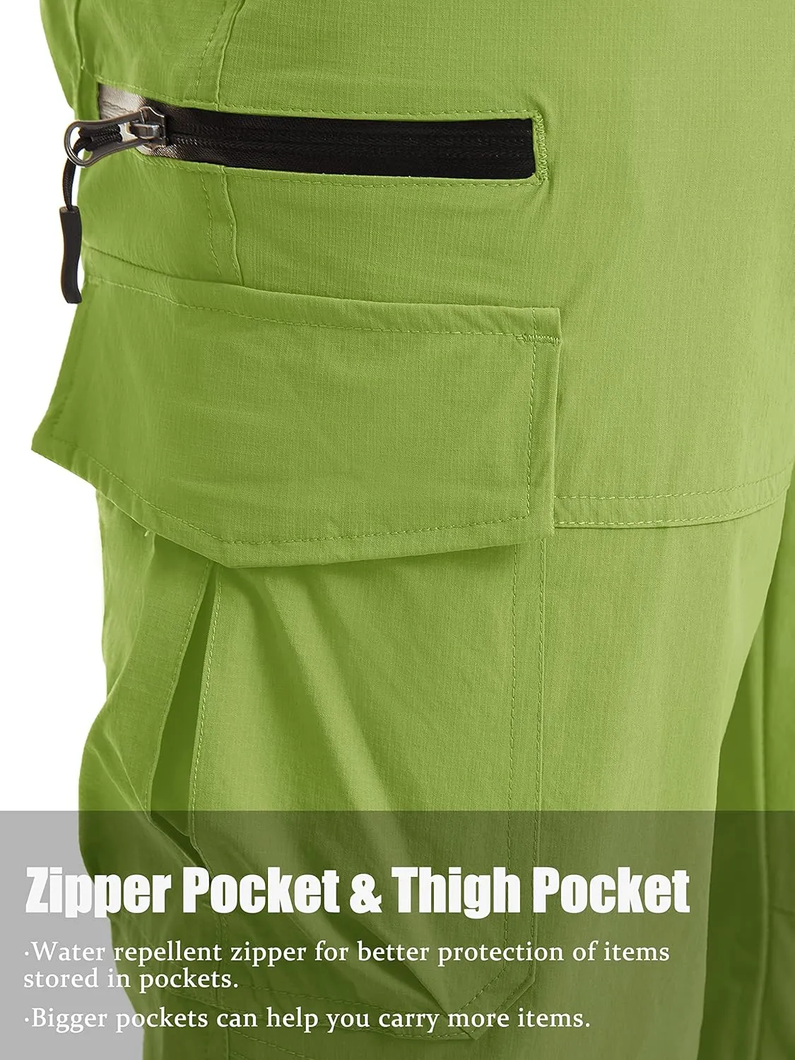 TACVASEN Men's Capri Pants 7 Pockets 3/4 Quick Dry Water Resistant Workout Hiking Summer Long Cargo Shorts Below Knee