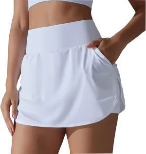 Tennis Gym Skirts for Women with Pockets and Shorts High Waisted Tummy Control Summer Workout Runinng Skorts