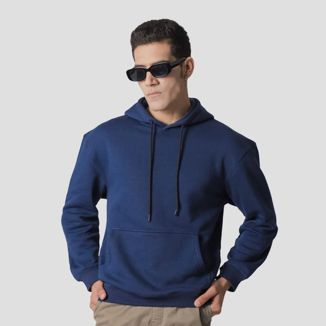 Unisex Premium Fleece - Plain Navy Blue Hoodie