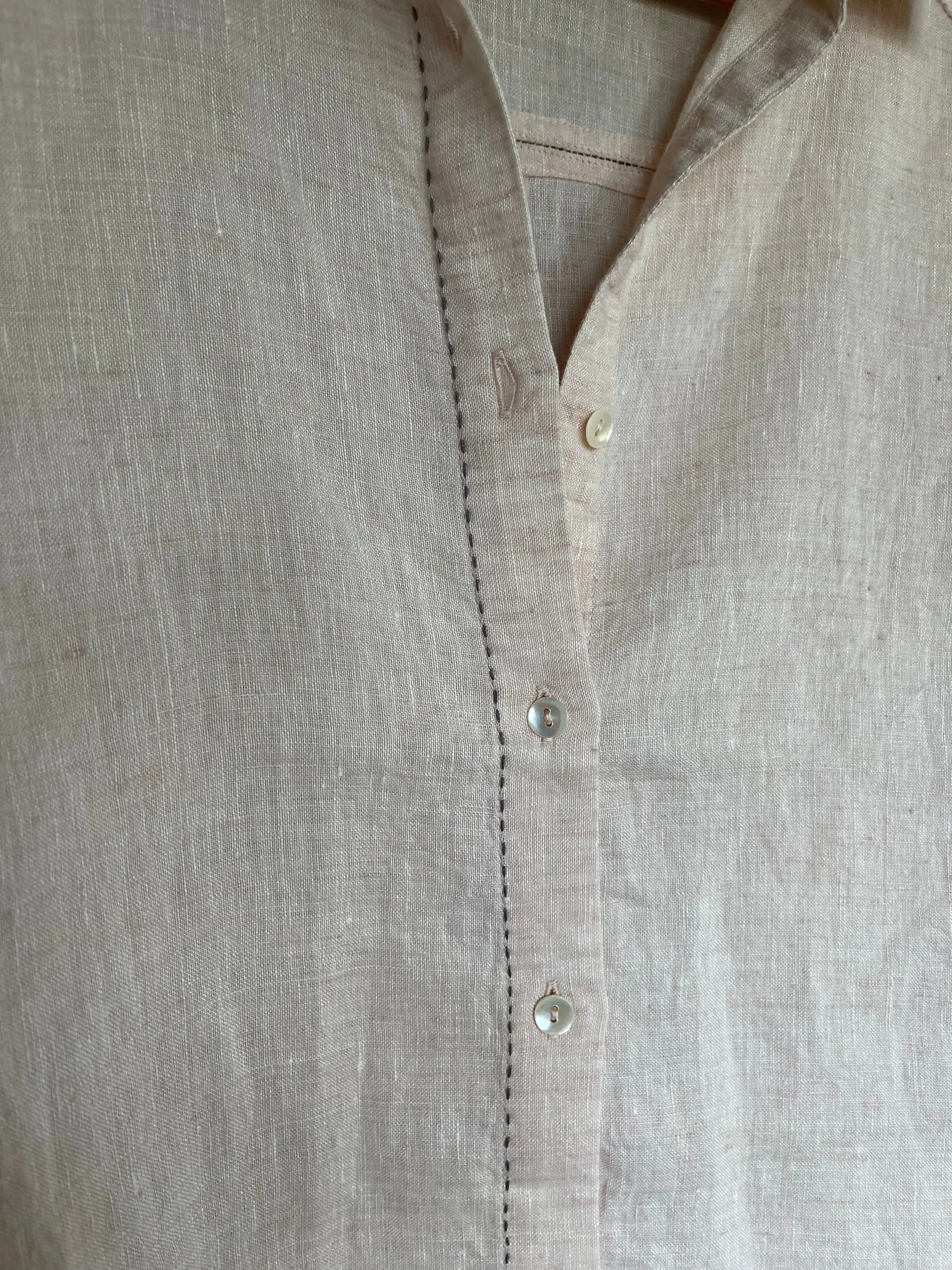 VAMIKA LINEN OVERSIZE SHIRT - SOFT PEACH
