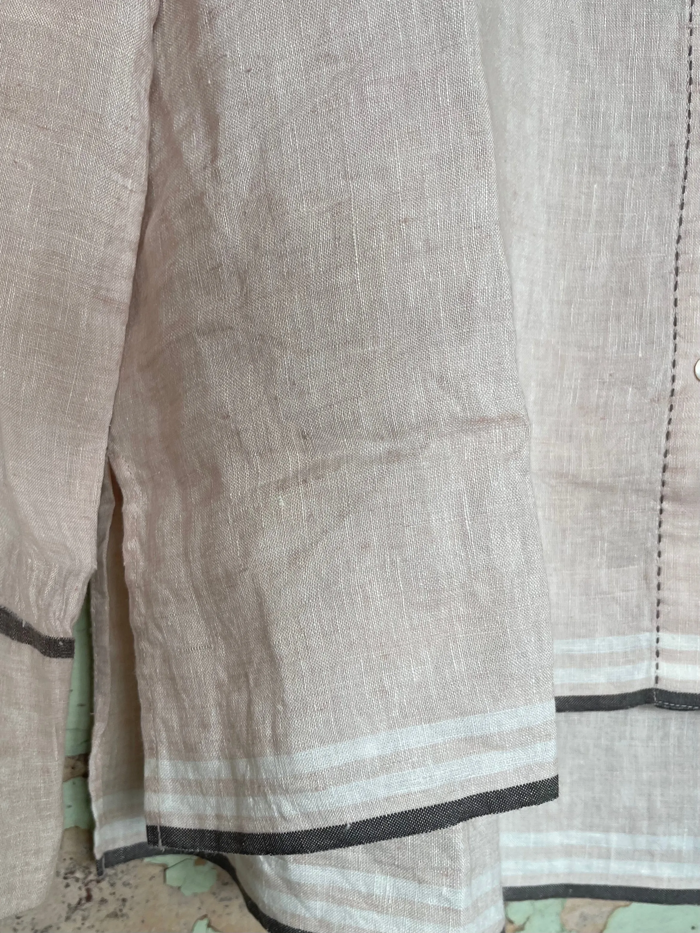 VAMIKA LINEN OVERSIZE SHIRT - SOFT PEACH