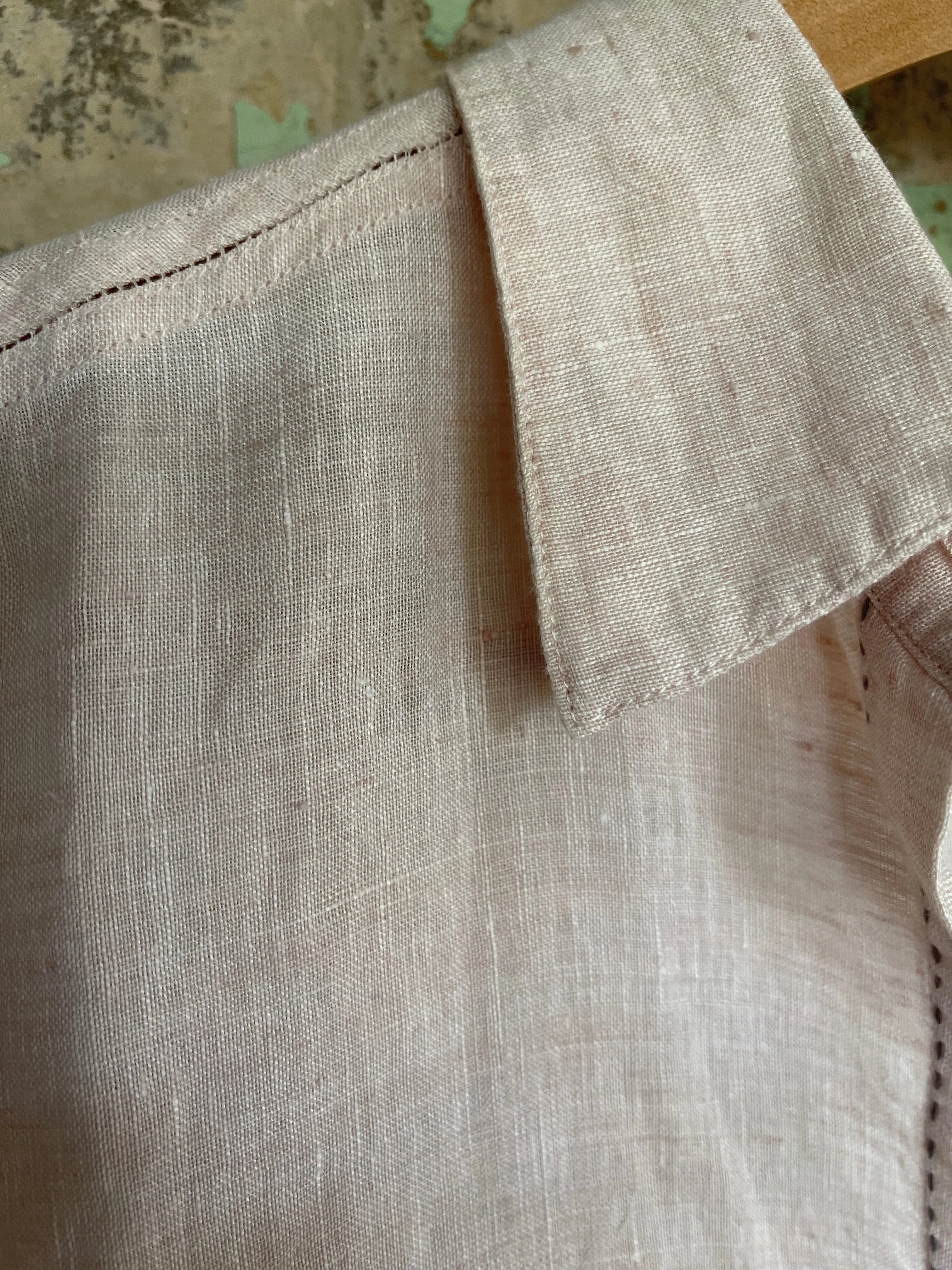 VAMIKA LINEN OVERSIZE SHIRT - SOFT PEACH