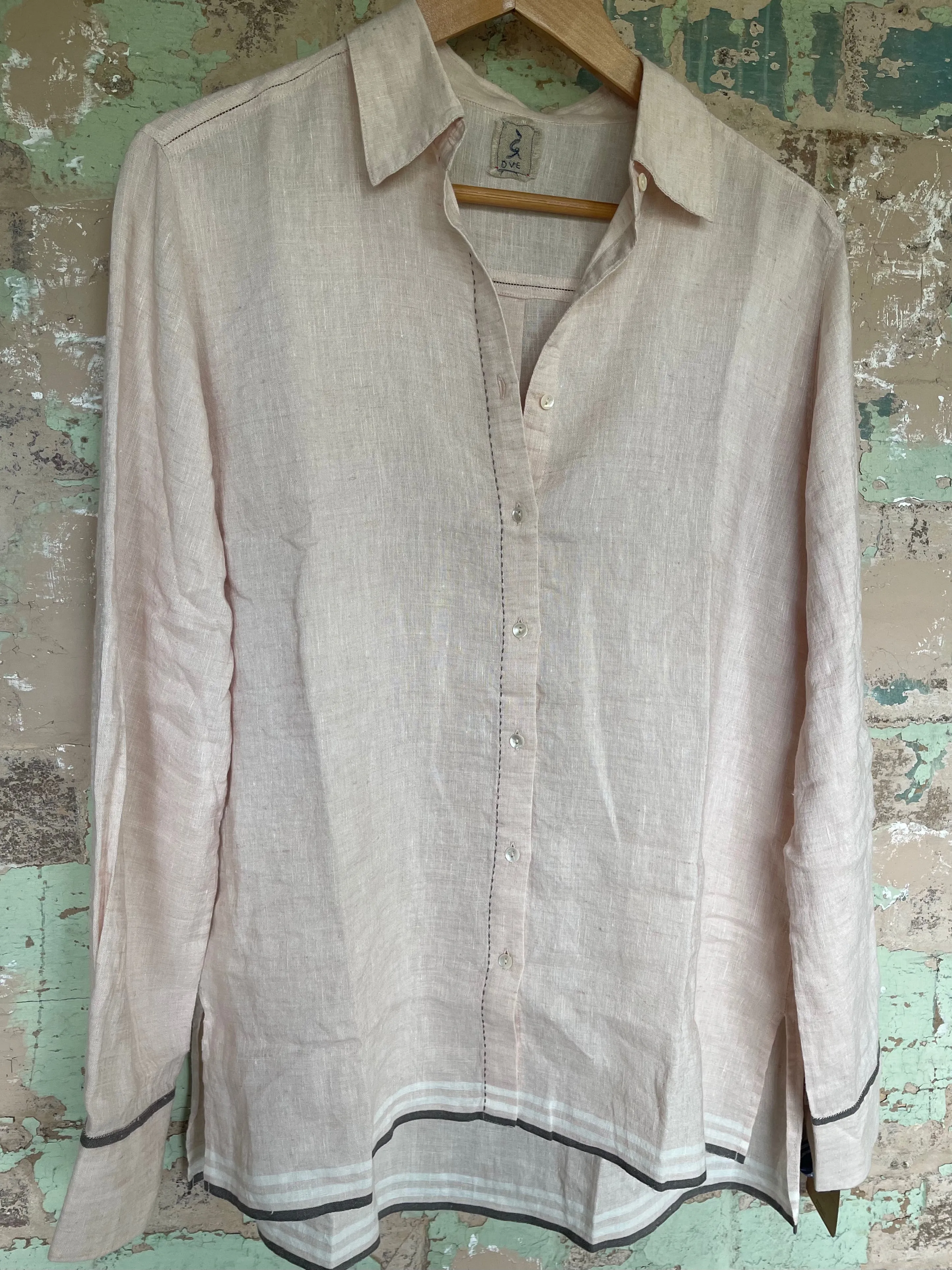 VAMIKA LINEN OVERSIZE SHIRT - SOFT PEACH