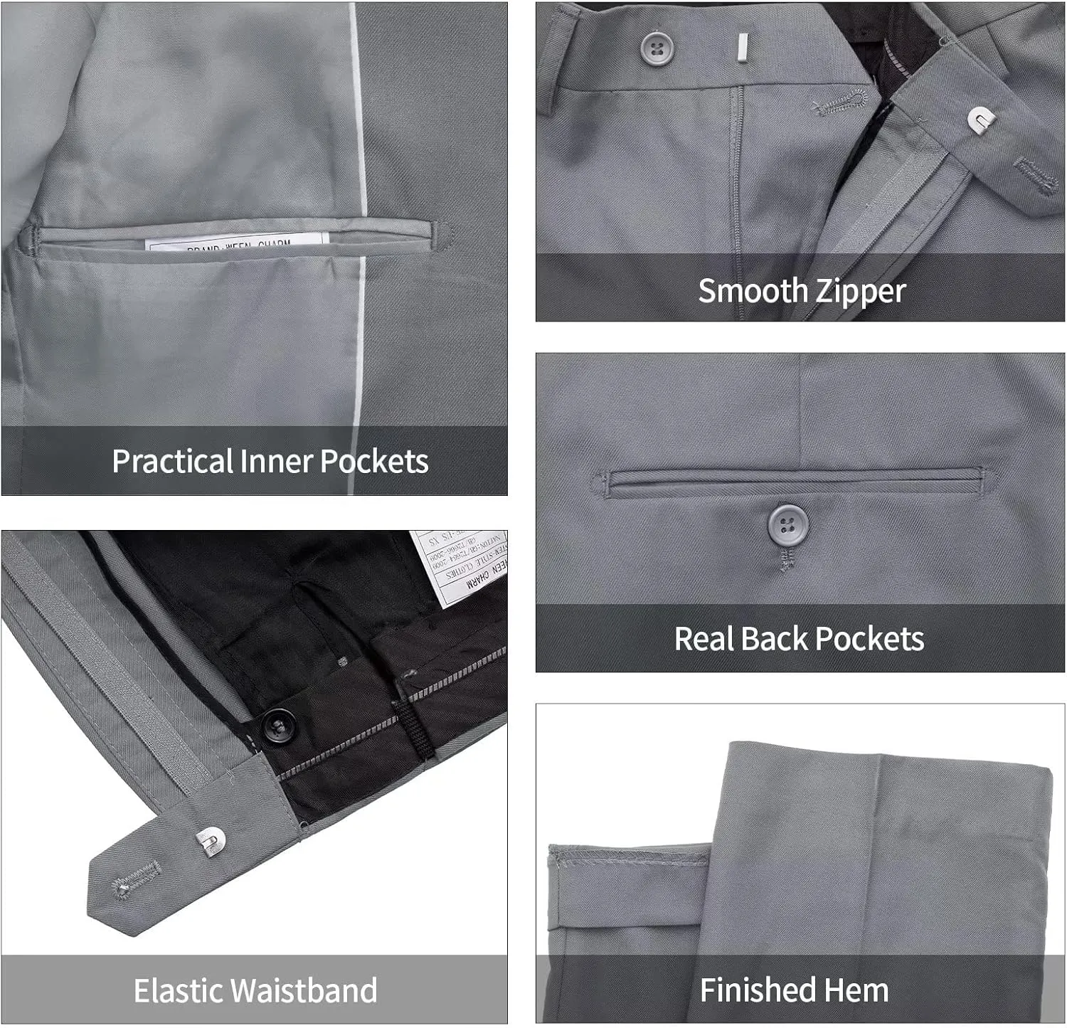 WEEN CHARM Men's 3-Piece Slim Fit Suit Set-2-Button Blazer,Vest & Pants-Formal Wedding,Prom,Party & Business Tuxedo