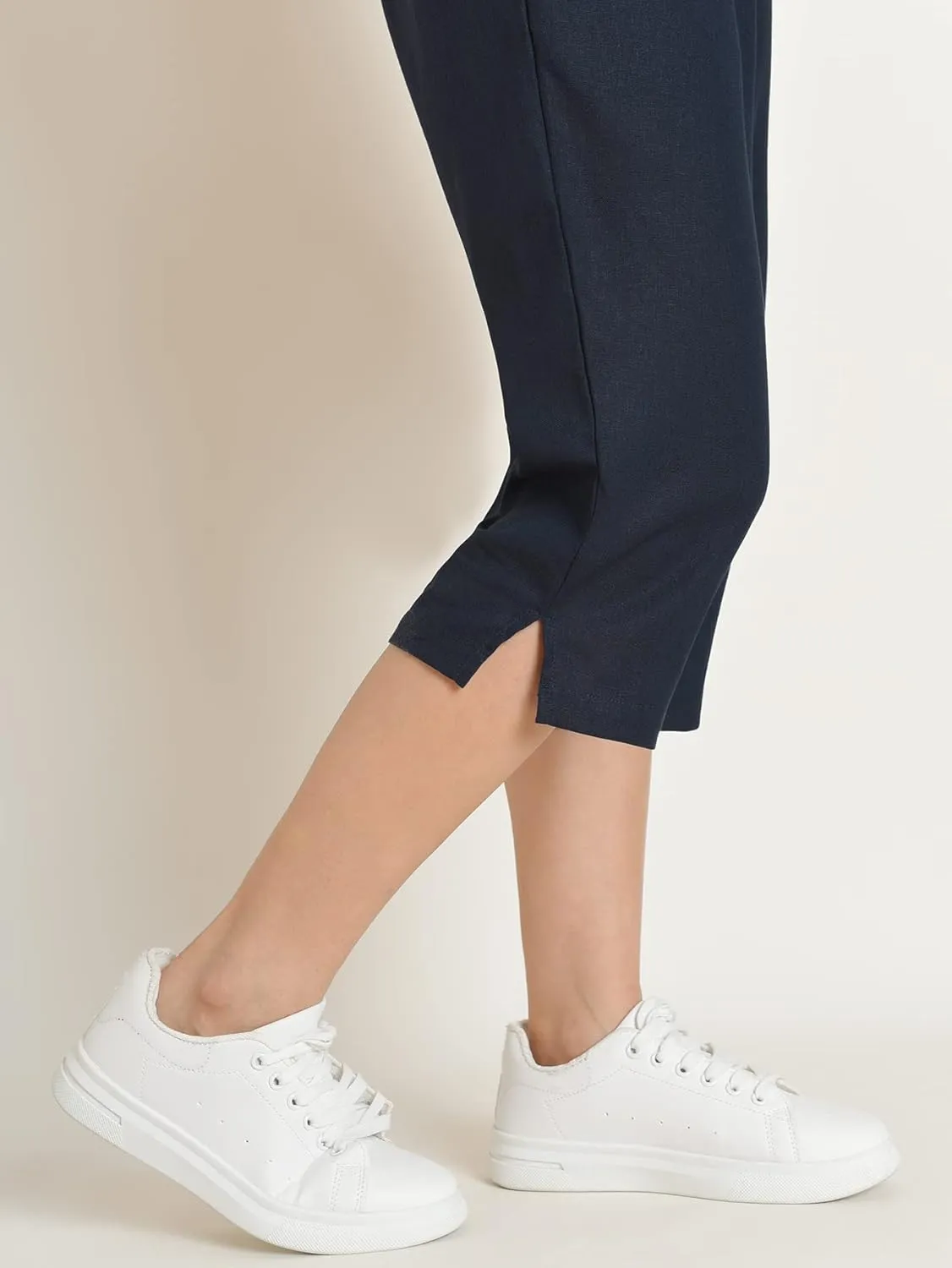 Weintee Women's Petite Linen Capris Capri Pants with Pockets