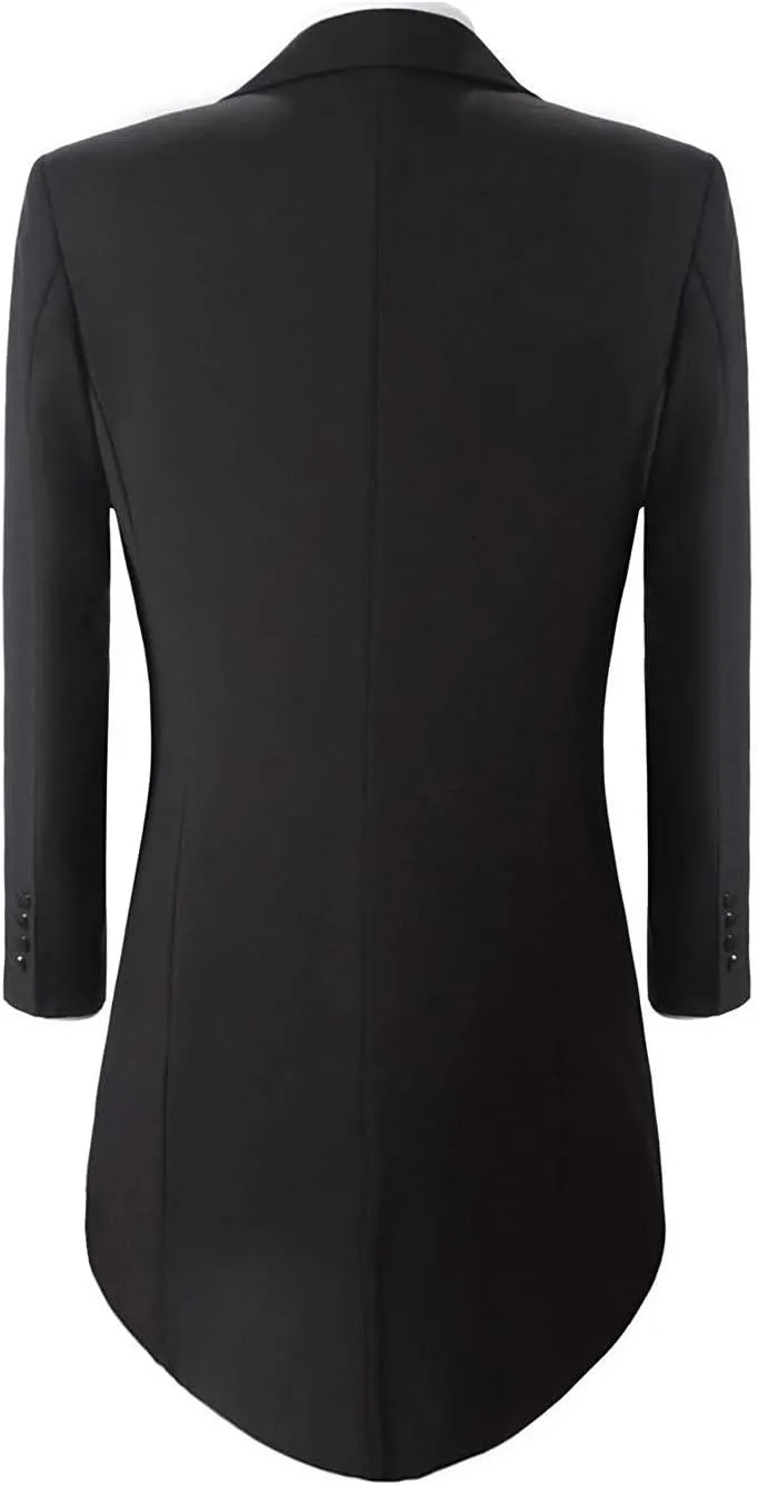 Wemaliyzd Men's 3 Piece Wedding Suit Tailcoat Tuxedo Long Tail Collar Vest Pants