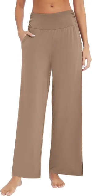WiWi Womens Viscose from Bamboo Lounge Pants Soft Wide Leg Pajama Bottoms Palazzo Yoga Pant Casual Pj Bottom S-XXL