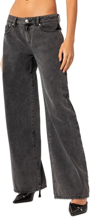 Women Y2k Straight Leg Jeans Pants High Waist Pockets Loose Fit Denim Trousers Streetwear