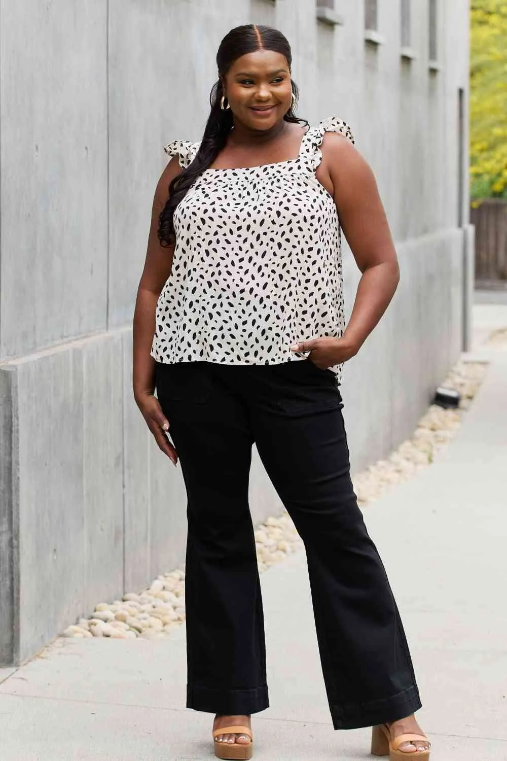 Women's Be Stage Full Size Woven Top in Cream