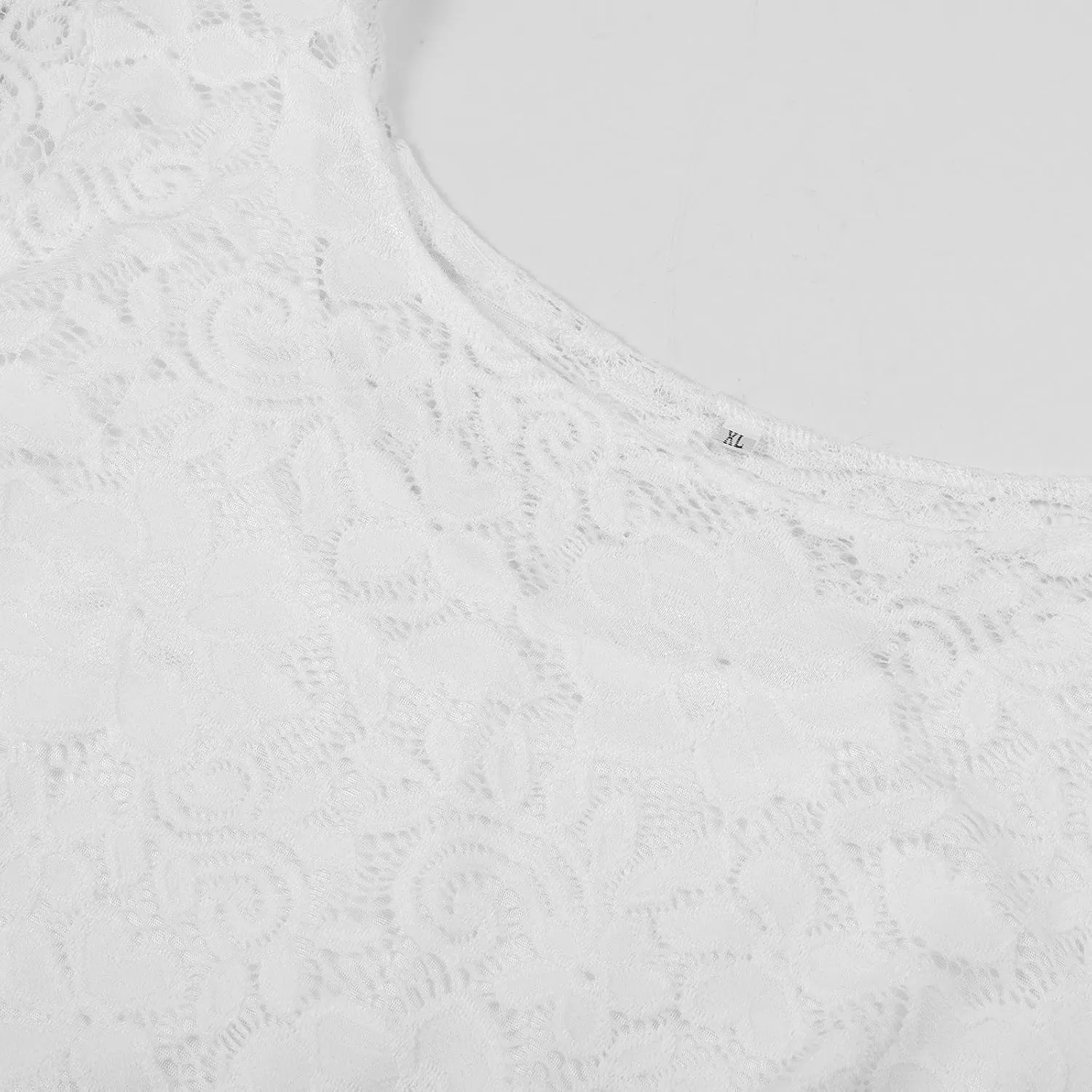Womens Floral Lace Plus Size Midi Dress Scooped Neckline Cocktail Party Dresses Swing Plus Size Dresses