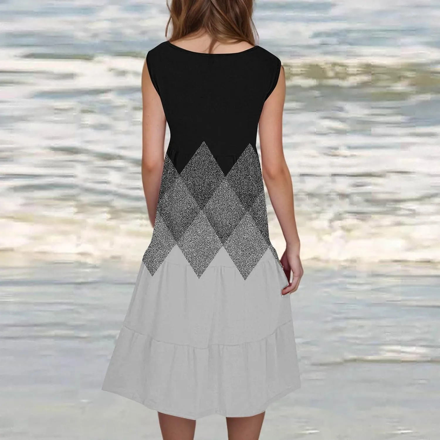 XOWRTE Summer Dresses for Women Plus Size Beach Dress Casual Sundresses Sexy Sleeveless Dress Flowy Midi Dresses