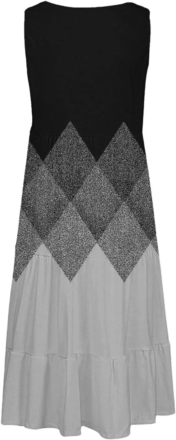 XOWRTE Summer Dresses for Women Plus Size Beach Dress Casual Sundresses Sexy Sleeveless Dress Flowy Midi Dresses