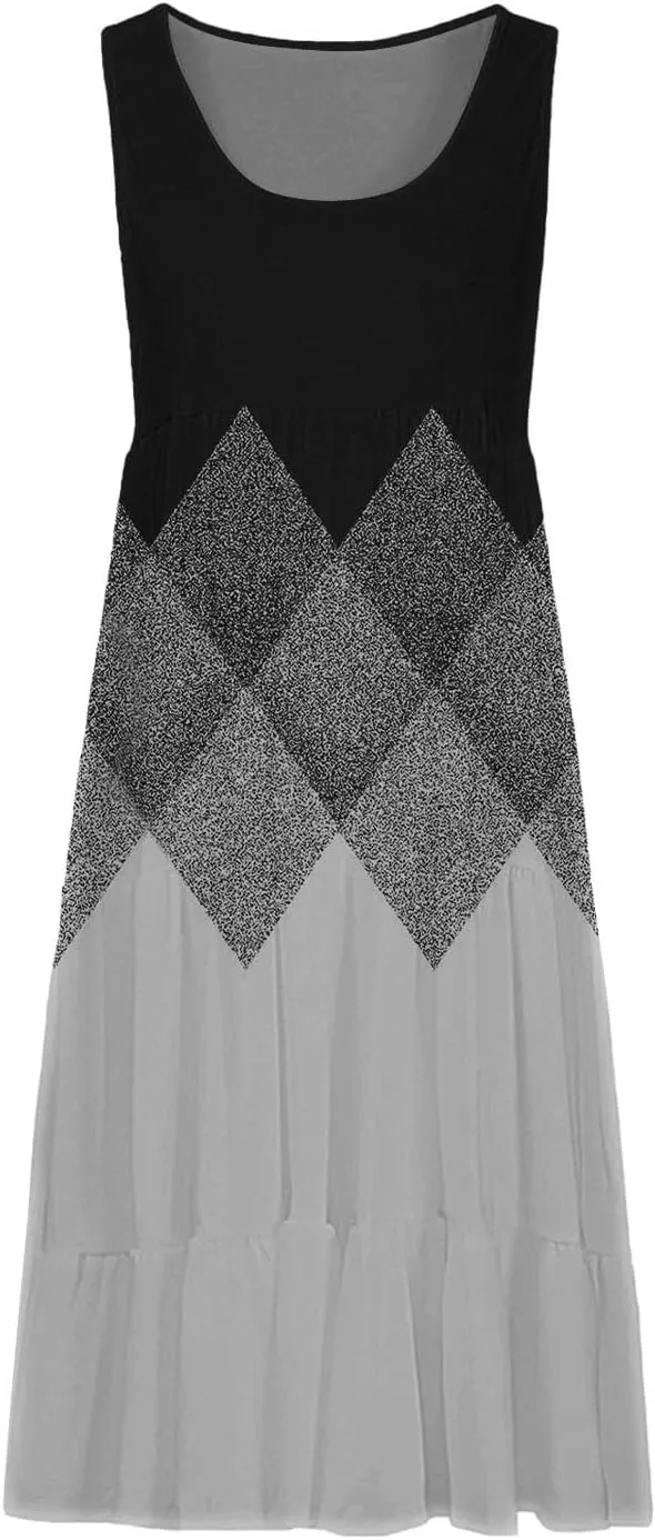 XOWRTE Summer Dresses for Women Plus Size Beach Dress Casual Sundresses Sexy Sleeveless Dress Flowy Midi Dresses