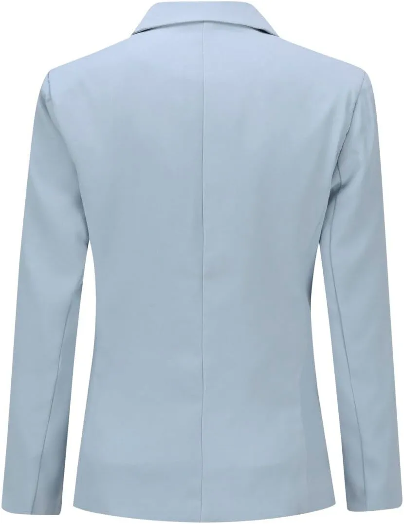 YYNUDA Women's 1 Button 2 Piece Lady Suit Set Office Work Solid Blazer Jacket and Pants